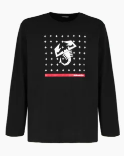 ABARTH - MAGLIA MANICA LUNGA NERA DA UOMO CON STAMPA