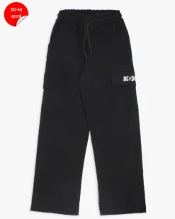 ACDC - PANTALONE TUTA NERO CON TASCONI WIDE LEG PER RAGAZZA