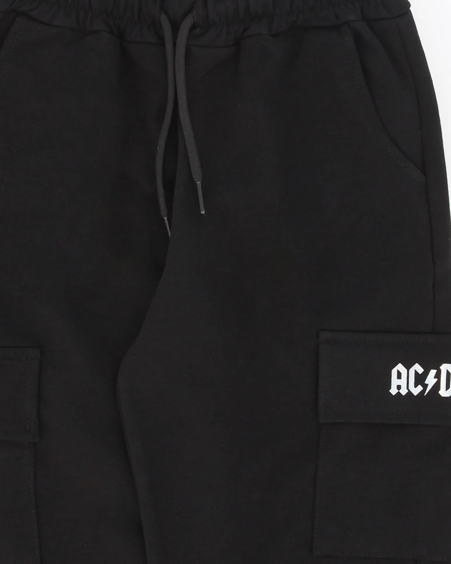 ACDC - PANTALONE TUTA NERO CON TASCONI WIDE LEG PER RAGAZZA