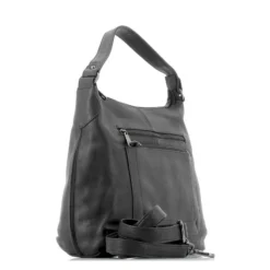 ALEX&CO - Borsa un manico in VERA PELLE con doppia tasca frontale e tracolla rimovibile
