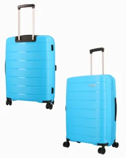AMERICAN TOURISTER - TROLLEY AZZURRO 4 RUOTE IN ABS CON COMBINAZIONE TSA