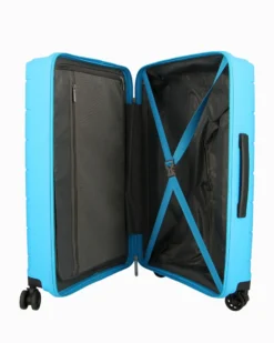 AMERICAN TOURISTER - TROLLEY AZZURRO 4 RUOTE IN ABS CON COMBINAZIONE TSA