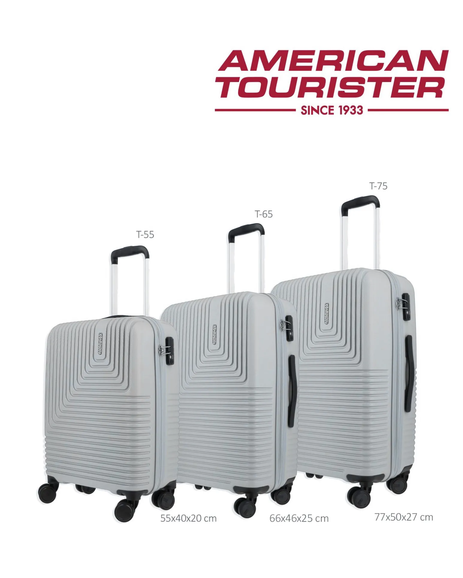 AMERICAN TOURISTER - TROLLEY ARGENTO IN ABS 4 RUOTE CON COMBINAZIONE TSA