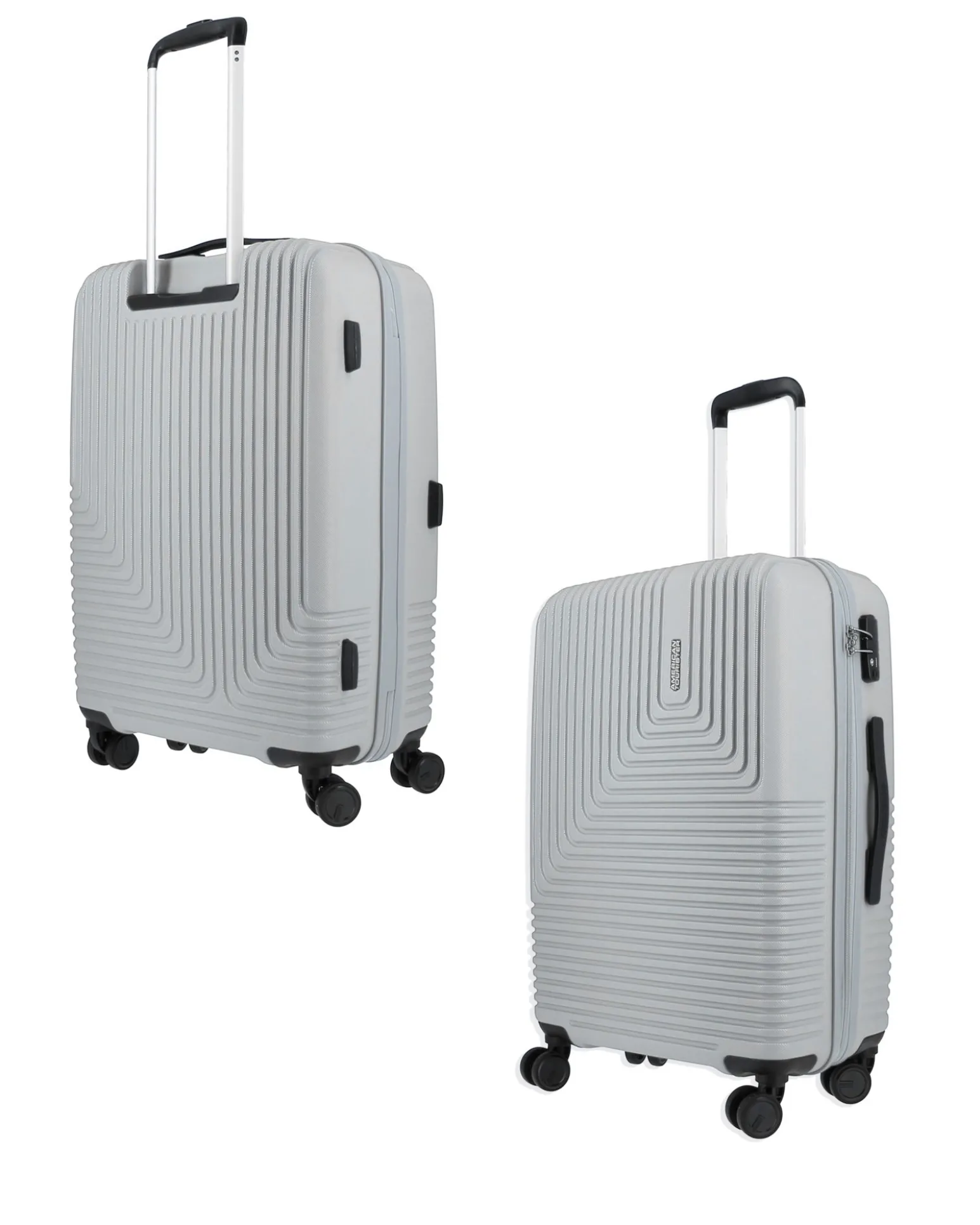 AMERICAN TOURISTER - TROLLEY ARGENTO IN ABS 4 RUOTE CON COMBINAZIONE TSA