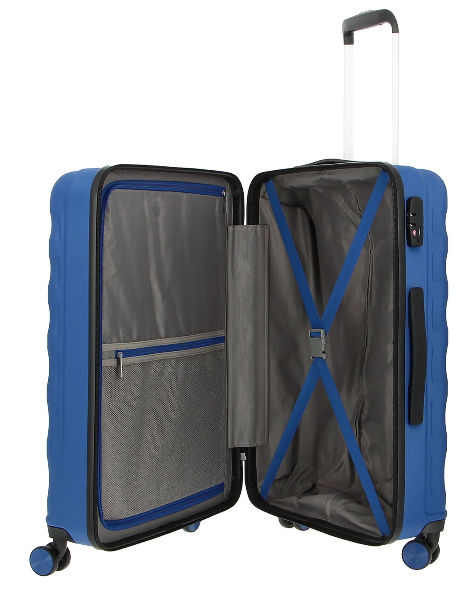 AMERICAN TOURISTER - TROLLEY BLU 4 RUOTE IN ABS CON COMBINAZIONE TSA