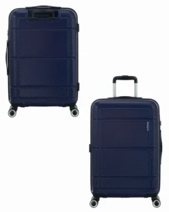 AMERICAN TOURISTER - TROLLEY BLU IN ABS 4 RUOTE CON COMBINAZIONE TSA