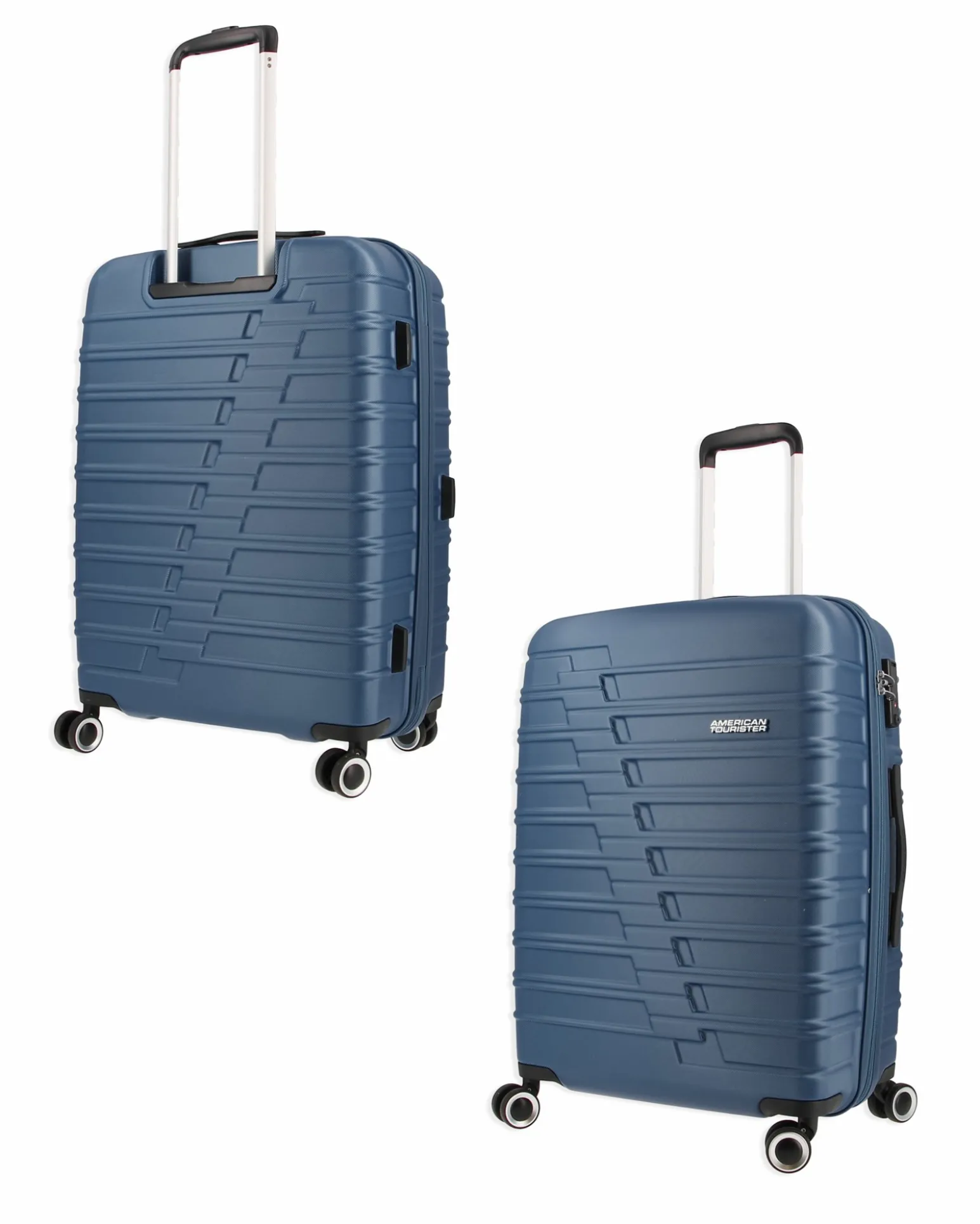 AMERICAN TOURISTER - TROLLEY BLU IN ABS 4 RUOTE CON COMBINAZIONE TSA
