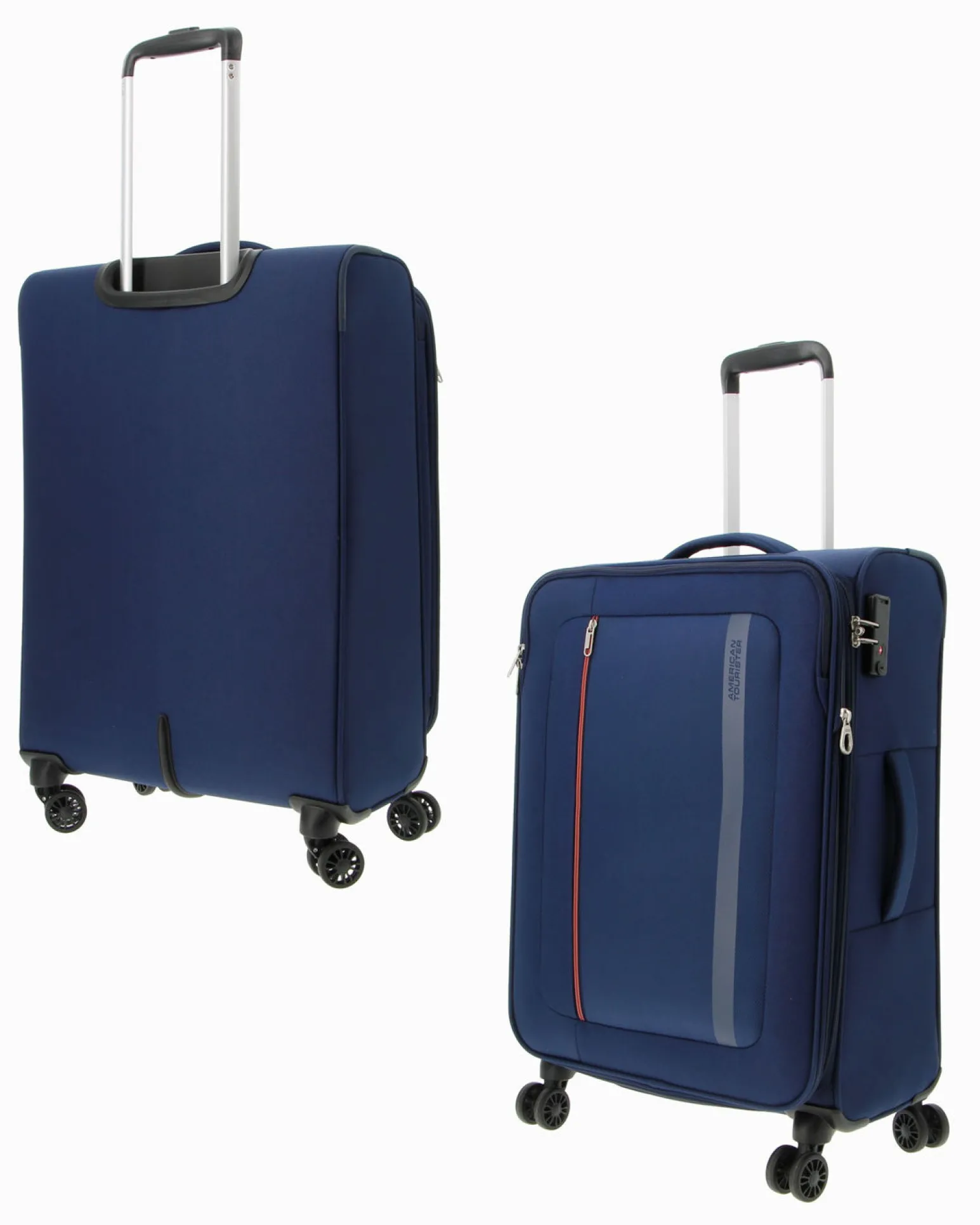 AMERICAN TOURISTER - TROLLEY BLU IN TESSUTO 4 RUOTE CON COMBINAZIONE TSA