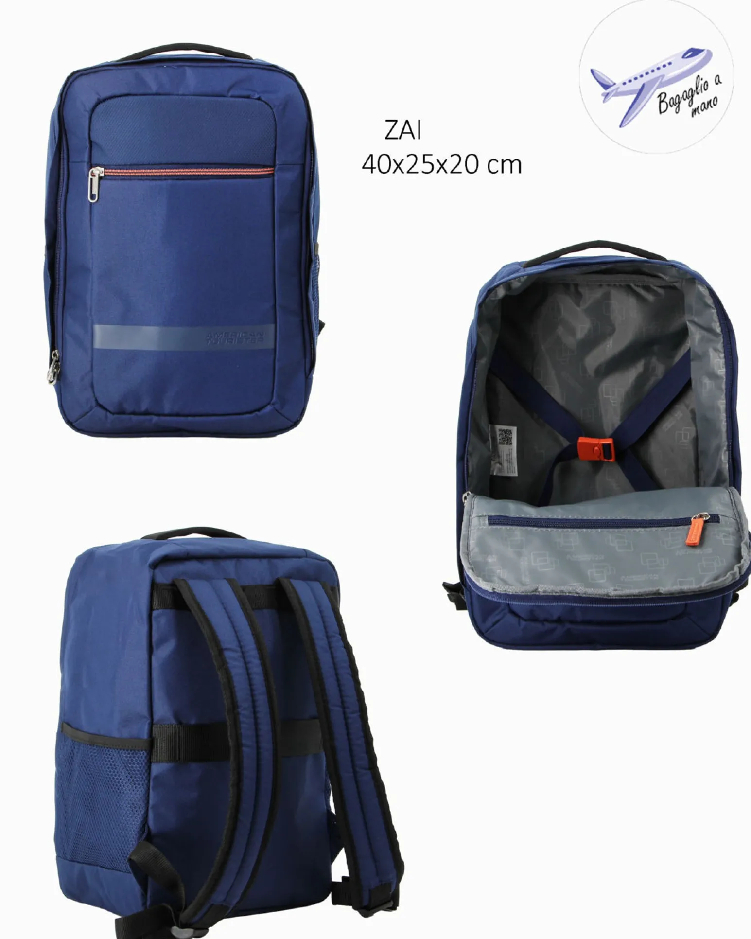 AMERICAN TOURISTER - TROLLEY BLU IN TESSUTO 4 RUOTE CON COMBINAZIONE TSA
