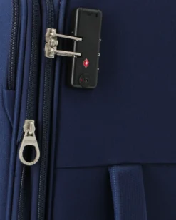 AMERICAN TOURISTER - TROLLEY BLU IN TESSUTO 4 RUOTE CON COMBINAZIONE TSA