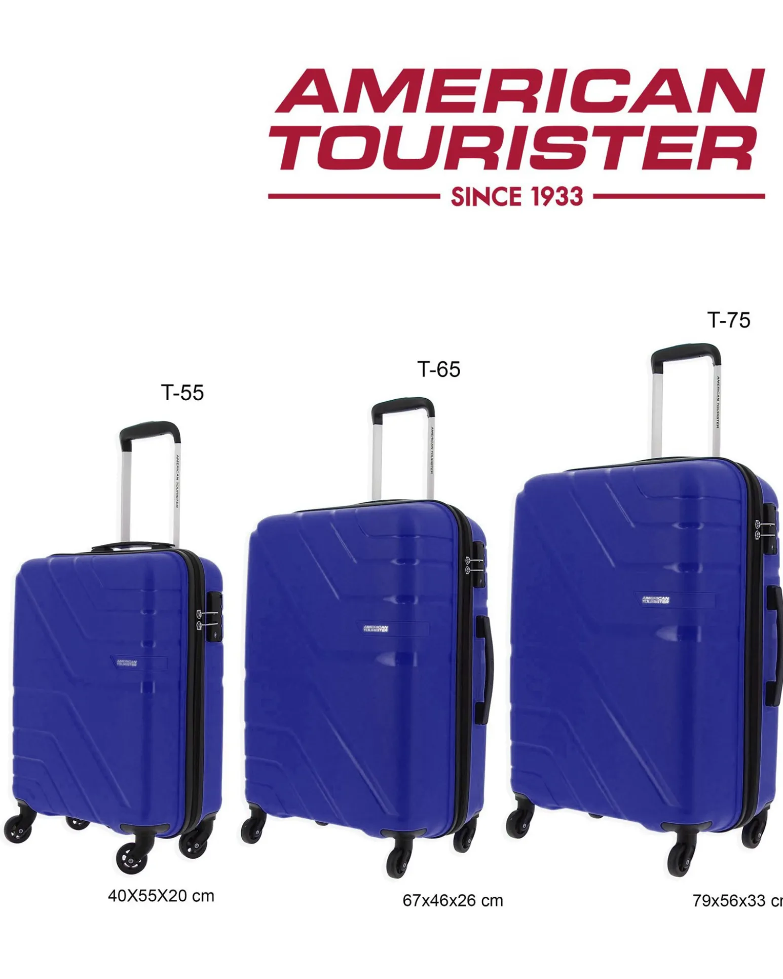 AMERICAN TOURISTER - TROLLEY IN PROPILENE BLU 4 RUOTE CON COMBINAZIONE TSA