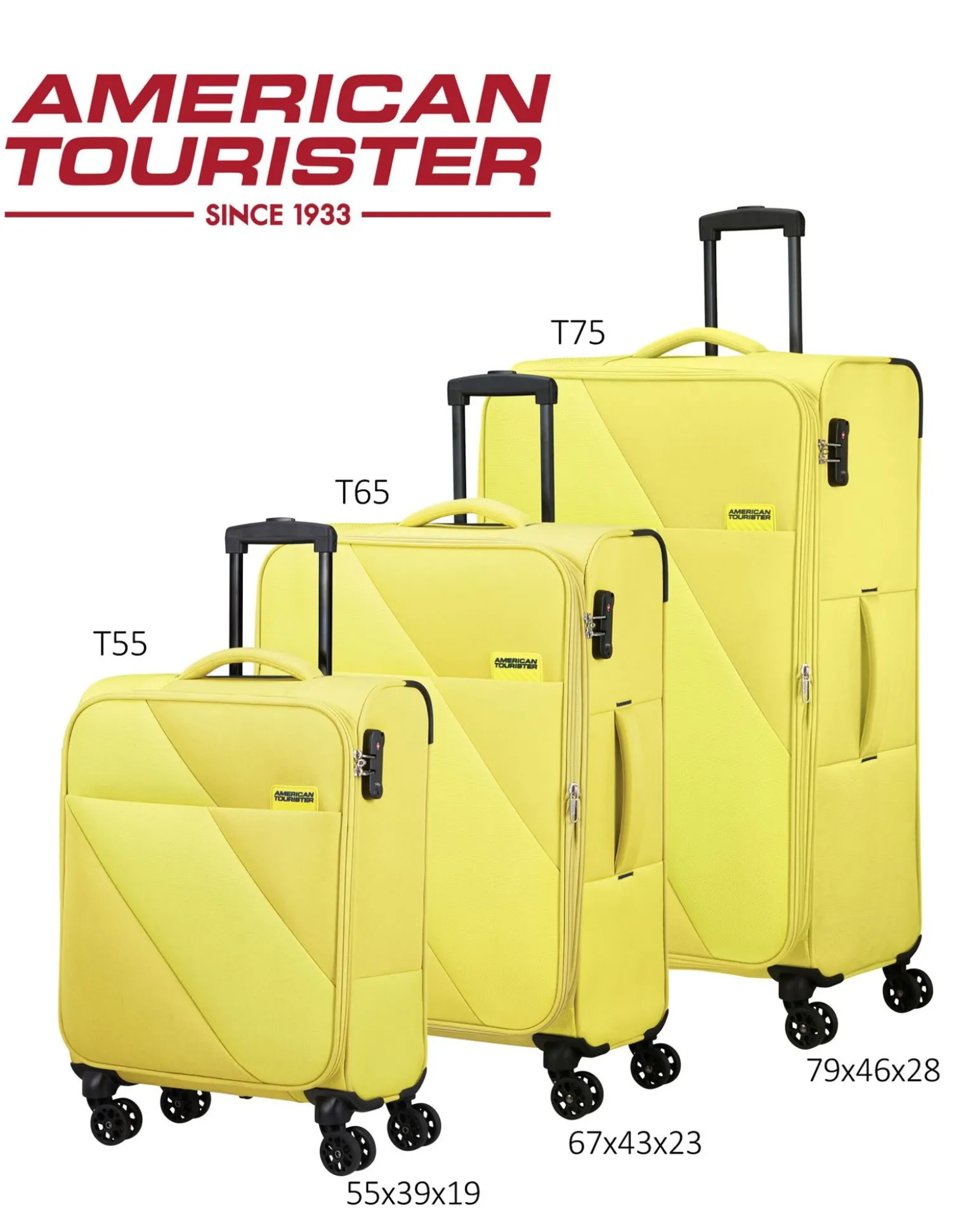 AMERICAN TOURISTER - TROLLEY LIME IN TESSUTO ESPANDIBILE CON LUCCHETTO TSA