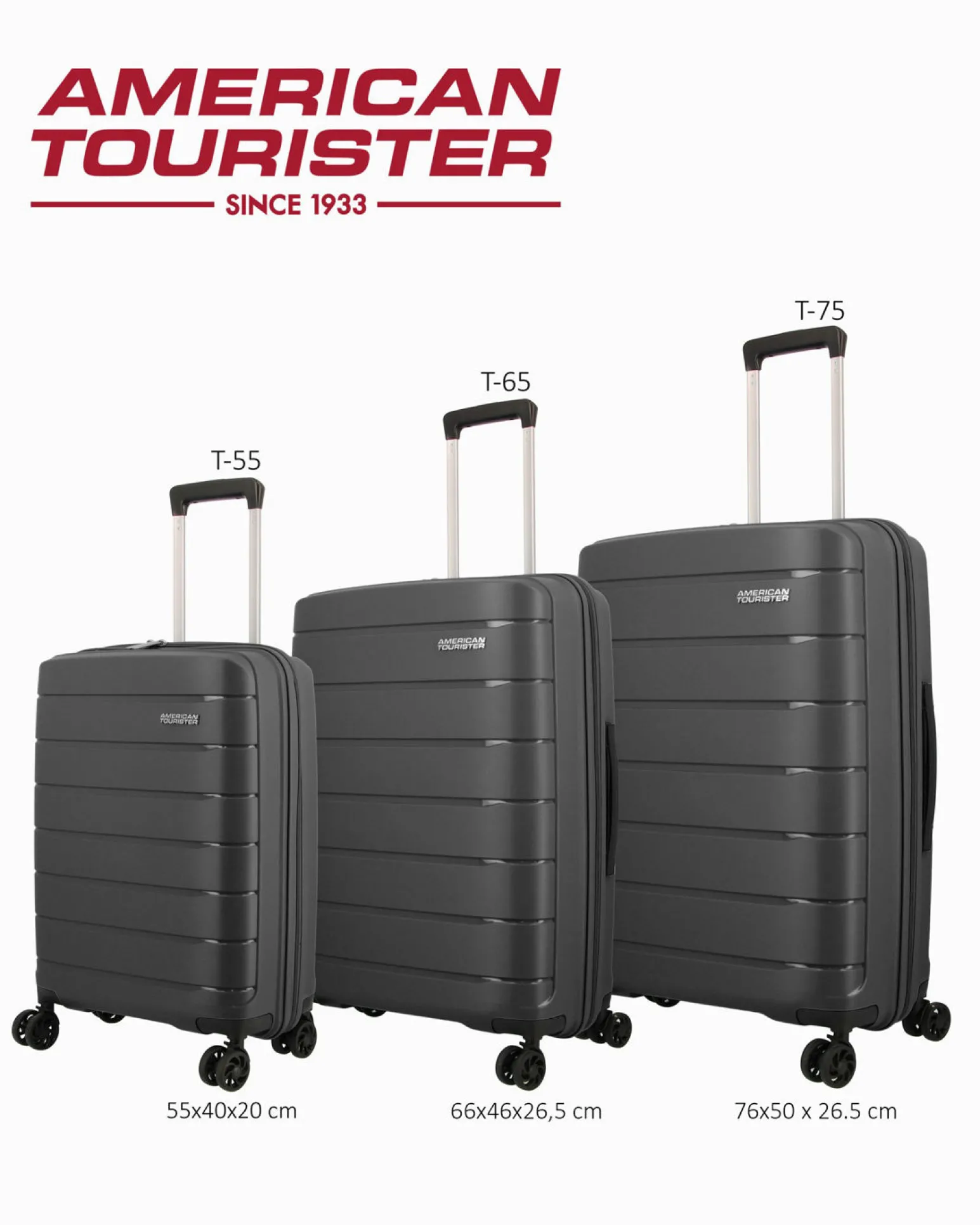AMERICAN TOURISTER - TROLLEY NERO 4 RUOTE IN ABS CON COMBINAZIONE TSA