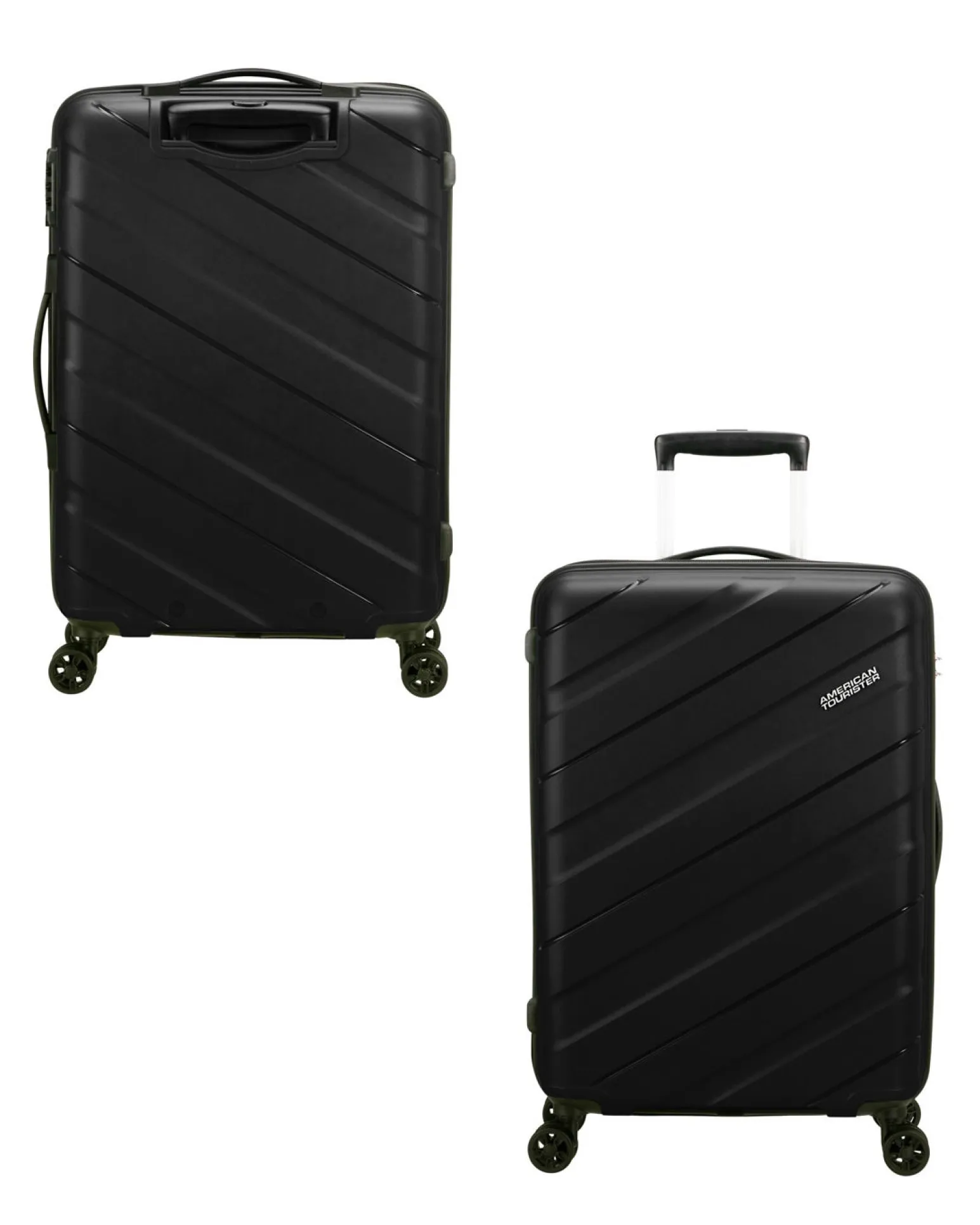 AMERICAN TOURISTER - TROLLEY NERO IN ABS 4 RUOTE CON COMBINAZIONE TSA