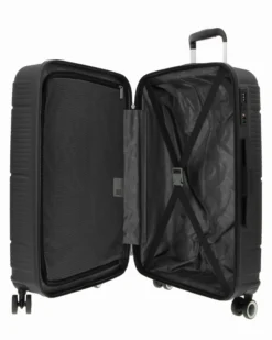 AMERICAN TOURISTER - TROLLEY NERO IN ABS 4 RUOTE CON COMBINAZIONE TSA