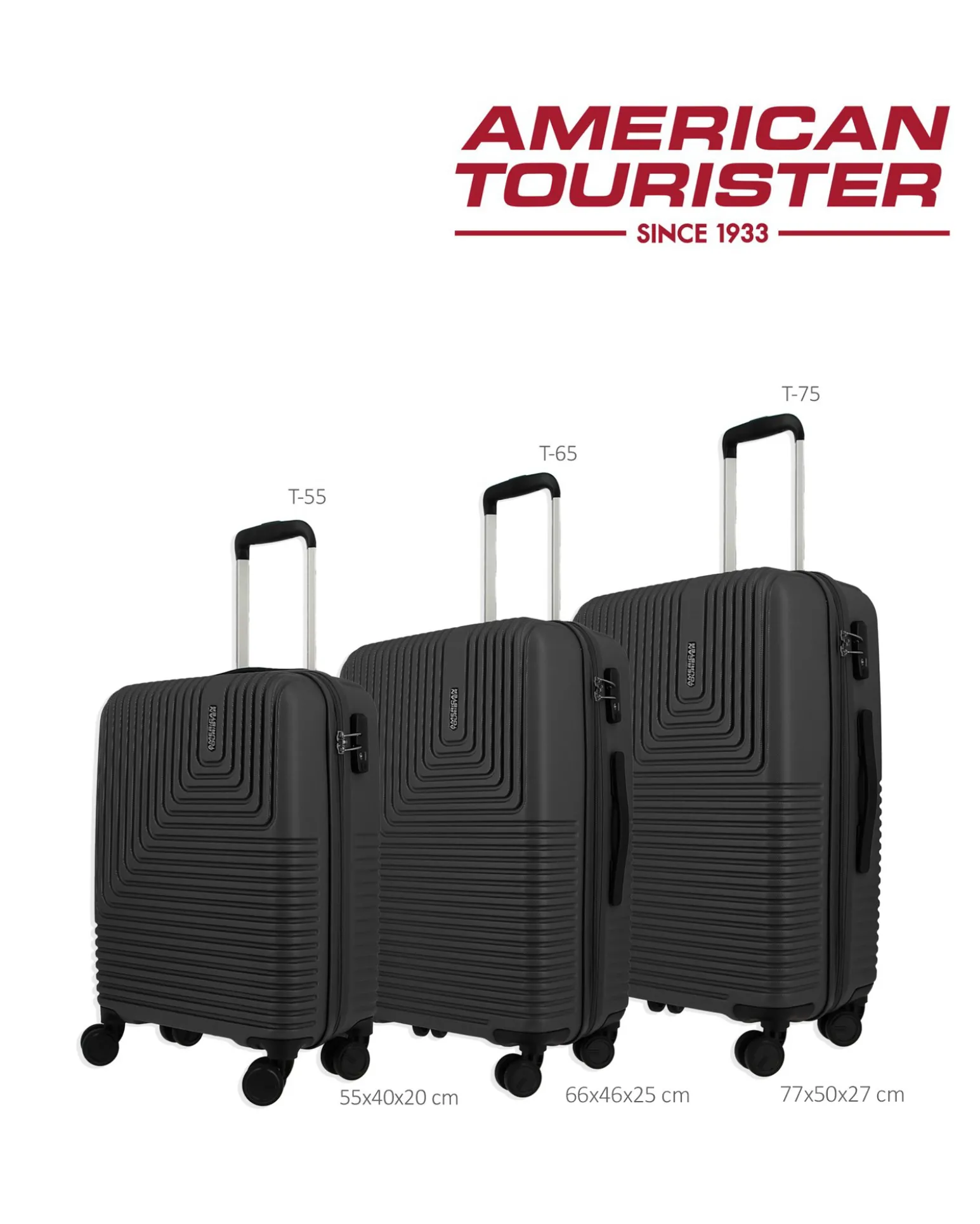 AMERICAN TOURISTER - TROLLEY NERO IN ABS 4 RUOTE CON COMBINAZIONE TSA