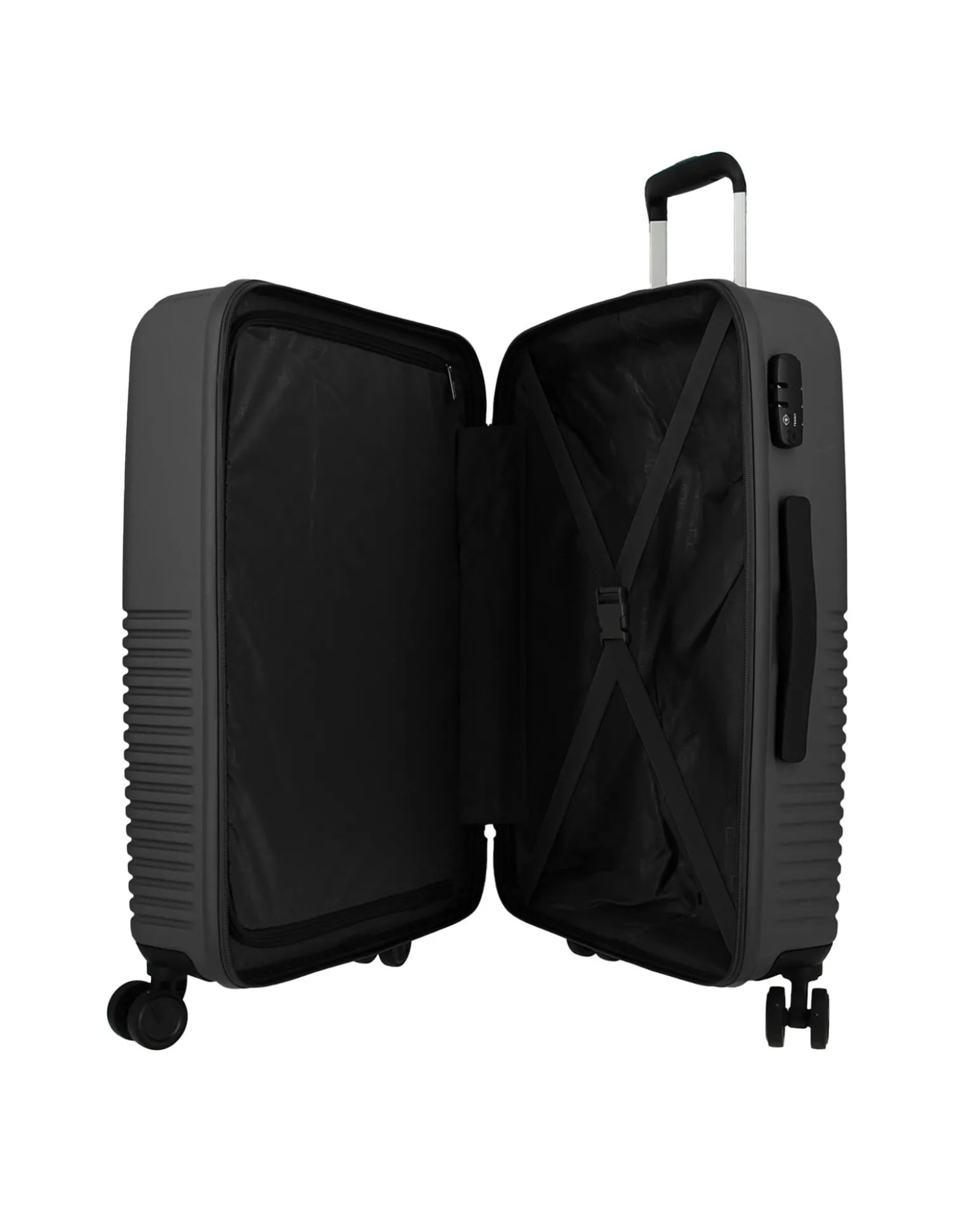 AMERICAN TOURISTER - TROLLEY NERO IN ABS 4 RUOTE CON COMBINAZIONE TSA