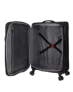 AMERICAN TOURISTER - TROLLEY NERO IN TESSUTO ESPANDIBILE CON LUCCHETTO TSA