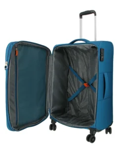 AMERICAN TOURISTER - TROLLEY PETROLIO IN TESSUTO 4 RUOTE CON COMBINAZIONE TSA