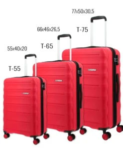 AMERICAN TOURISTER - TROLLEY ROSSO 4 RUOTE IN ABS CON COMBINAZIONE TSA