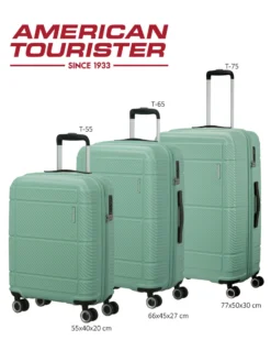 AMERICAN TOURISTER - TROLLEY VERDE IN ABS 4 RUOTE CON COMBINAZIONE TSA