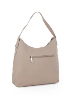 ANNES NICOLE - Borsa sacca taupe con tasca posteriore, tracolla removibile