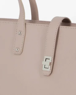 ANNES NICOLE - Borsa shopping tortora con pattina con chiusura a girello