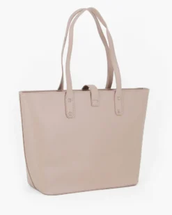 ANNES NICOLE - Borsa shopping tortora con pattina con chiusura a girello