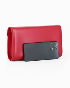 ANNES NICOLE - Pochette rossa con patta in vernice, MADE IN ITALY