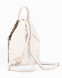 ANNES NICOLE - Zaino maculato due manici con doppia tasca frontale e spalline regolabili con zip