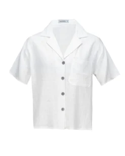 BACHATA - Camicia mezza manica con taschino arancione