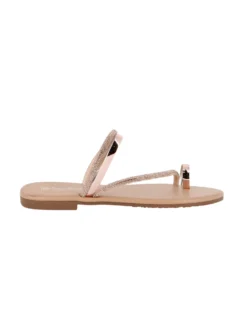 BACHATA - Ciabatta infradito rose gold con strass