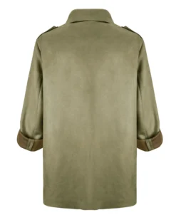 BACHATA - Giacca a camicia scamosciata verde chiaro da donna con tasche
