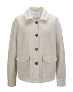BACHATA - Giacca scamosciata beige da donna con tasche