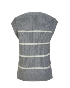 BACHATA - Gilet a maglia grigio da donna