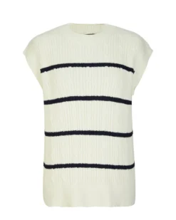 BACHATA - Gilet a maglia panna e blu da donna