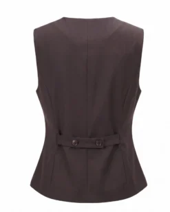 BACHATA - Gilet marrone con bottoni