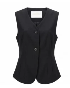 BACHATA - Gilet nero con bottoni