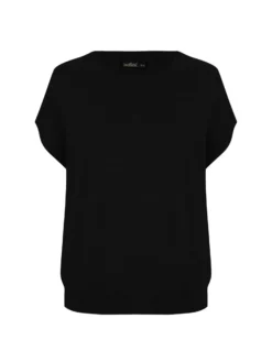 BACHATA - Gilet nero lavorato a maglia da donna