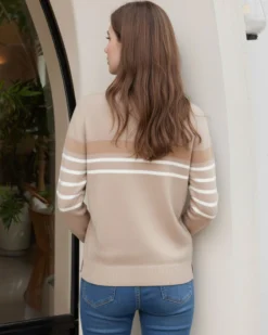 BACHATA - Maglia manica lunga beige da donna
