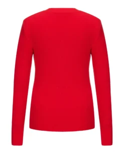 BACHATA - Maglia manica lunga cut out rossa con finti bottoni