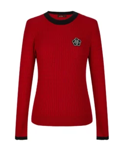 BACHATA - Maglia manica lunga rossa e nera da donna