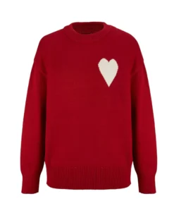 BACHATA - Maglia manica lunga rossa con cuore