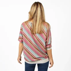BACHATA - MAGLIA RIGHE MULTICOLOR MANICA 3/4 RIGHE