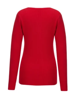 BACHATA - MAGLIA ROSSA CON DETTAGLIO CATENA CON STRASS SUL COLLO