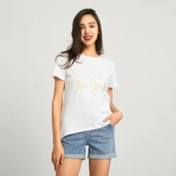 BACHATA - TSHIRT DONNA MANICA CORTA BIANCA