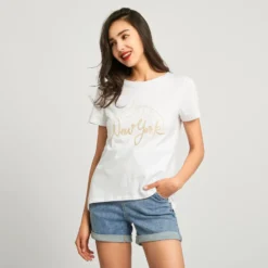 BACHATA - TSHIRT DONNA MANICA CORTA BIANCA