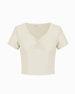 BACHATA - Tshirt manica corta beige