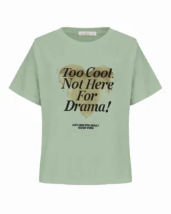 BACHATA - Tshirt manica corta con stampa verde salvia