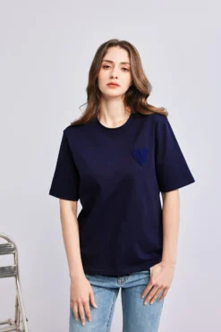 BACHATA - Tshirt manica corta con ricamo del cuore